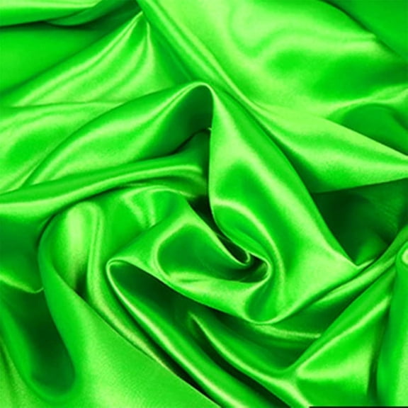 YYCRAFT Charmeuse Bridal Satin Fabric by The Yard 58 Inches Wide (Neon Green,2 Yards)