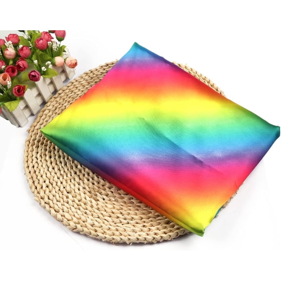 YYCRAFT Charmeuse Bridal Satin Fabric by The Yard 58 Inches Wide (Rainbow,2 Yards)