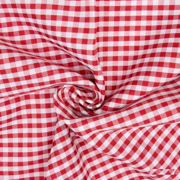 YYCRAFT Gingham Fabric 4mm Gingham by The Yard 60" Wide Poly Cotton Blend, for Sewing, Quilting, Crafts, Tablecloths, Clothing(2 Yards,Red)