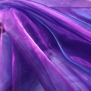 YYCRAFT Two Tone Sheer Organza Fabric by The Yard for Curtain Weddings Decor 5 Yards, Iridescent Purple