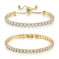 thumbnail image 1 of YYDD Tennis Bracelet Set Gold Plated Set (2 Pack) Gold, 1 of 4
