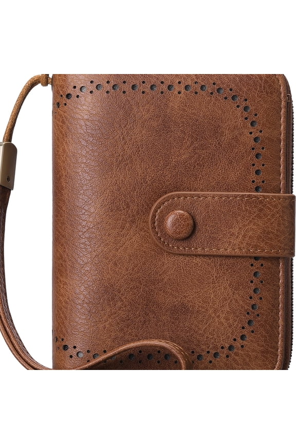 .Women's Fashion Wallet - Vintage Waxed Leather Accordion Card Holder, Multi-Functional Billfold & Credit Card Case, Exquisite Gift for Festivals