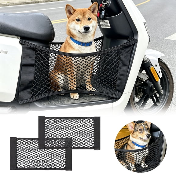 YYDENG Front-Mounted pet Carrier Net(2pcs), Retractable Carrier for Electric Scooters, Mesh Safety Barrier, Spacious Interior, Highly Durable, 50cmx25cm