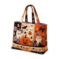 thumbnail image 1 of YYDENG Spooky Quilted Polyester Tote Bag Multi Patterns Lightweight Comfort Hand Strap Spacious Interior Reusable Gym Shopping Travel Handbag For Daily Holiday Outdoor Fitness Use, 1 of 5