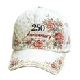 thumbnail image 1 of YYDENG Patriotic Floral Embroidered Baseball Hat Washed Distressed Cloth Hat Adjustable Back Closure Lightweight Cloth Cap, Commemorative 250th Anniversary Sun Hat Independence Day Camping Hiking, 1 of 9