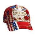 thumbnail image 1 of YYDENG Patriotic Floral Embroidered Baseball Hat Washed Distressed Cloth Hat Adjustable Back Closure Lightweight Cloth Cap, Commemorative 250th Anniversary Sun Hat Independence Day Camping Hiking, 1 of 6