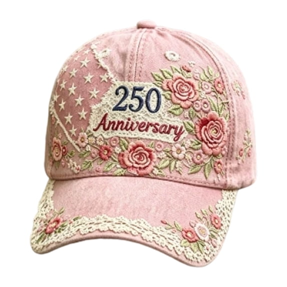 YYDENG Patriotic Floral Embroidered Baseball Hat Washed Distressed Cloth Hat Adjustable Back Closure Lightweight Cloth Cap, Commemorative 250th Anniversary Sun Hat Independence Day Camping Hiking