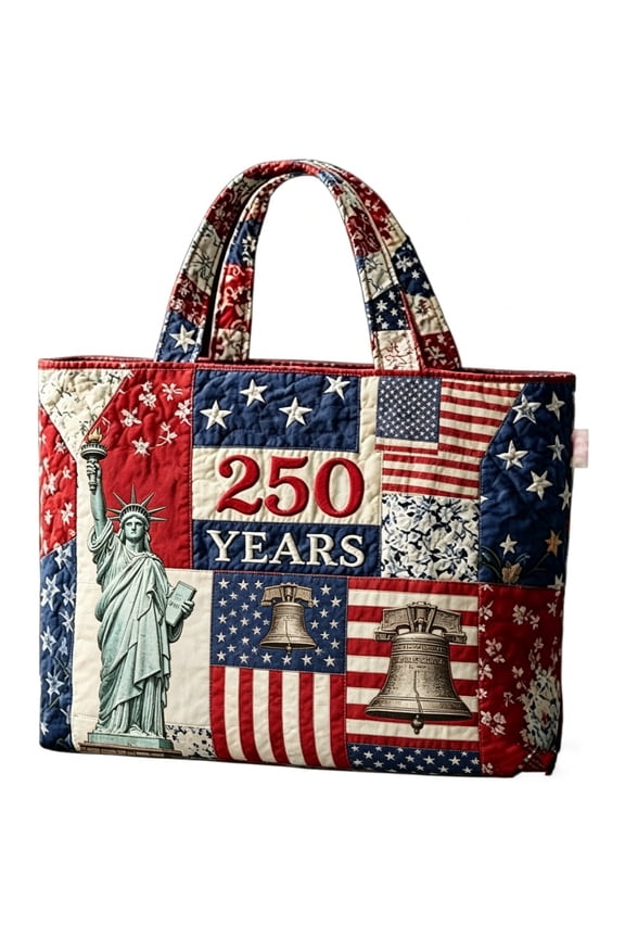 USA 250th Anniversary Patriotic Tote Bag, Red White Blue Handbag, Durable Reusable Shoulder Bag for Independence Day, Daily Commute & Casual Use