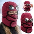 thumbnail image 1 of YYDENG Unisex Winter Warm Trapper Hat With Goggles, Windproof Full Face Protection Ear Flap Cap, Thick Polyester Cold Weather Headwear for Ski Motorcycle Riding Camping, 1 of 6