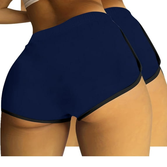 YYDGH 2 Pack Booty Shorts for Women Letter Printed Yoga Dance Gym Workout Running Active Hot Shorts Loungewear Pajama