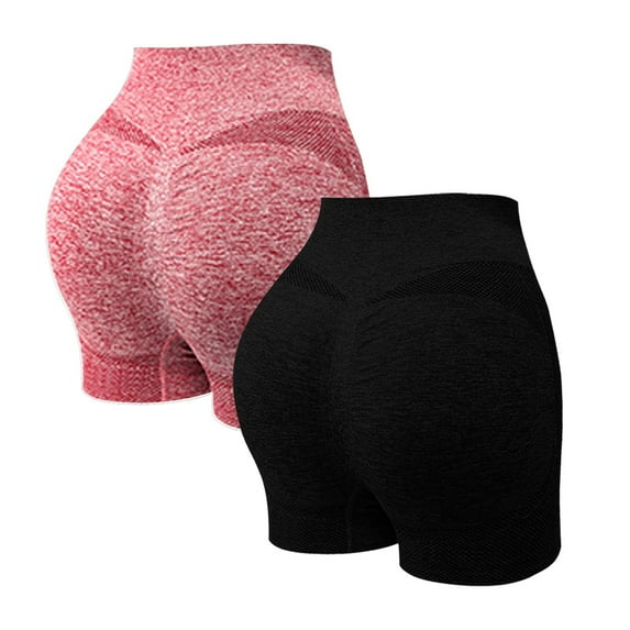 YYDGH 2 Pack Womens Biker Shorts High Waisted Tummy Control Yoga Shorts for Women Athletic Gym Running and Workout Shorts