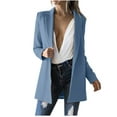 thumbnail image 1 of YYDGH Blazer Jackets for Women Casual Long Sleeve Lapel Blazer Open Front Button Work Office Suit Jacket Light Blue M, 1 of 7