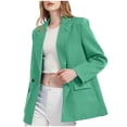 thumbnail image 1 of YYDGH Blazer Jackets for Women Casual Open Front Business Work Office Suit Jacket Fashion Solid Color Cardigan Outerwear Green L, 1 of 7