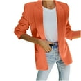 thumbnail image 1 of YYDGH Blazer Jackets for Women Open Front Long Sleeve Casual Work Office Blazers with Pockets Trendy Outfits Dressy Womens Blazer Orange XXL, 1 of 7