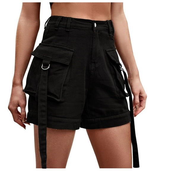 YYDGH Cargo Shorts for Women Combat Jeans Summer Denim Cargo Shorts with Pockets Black XL