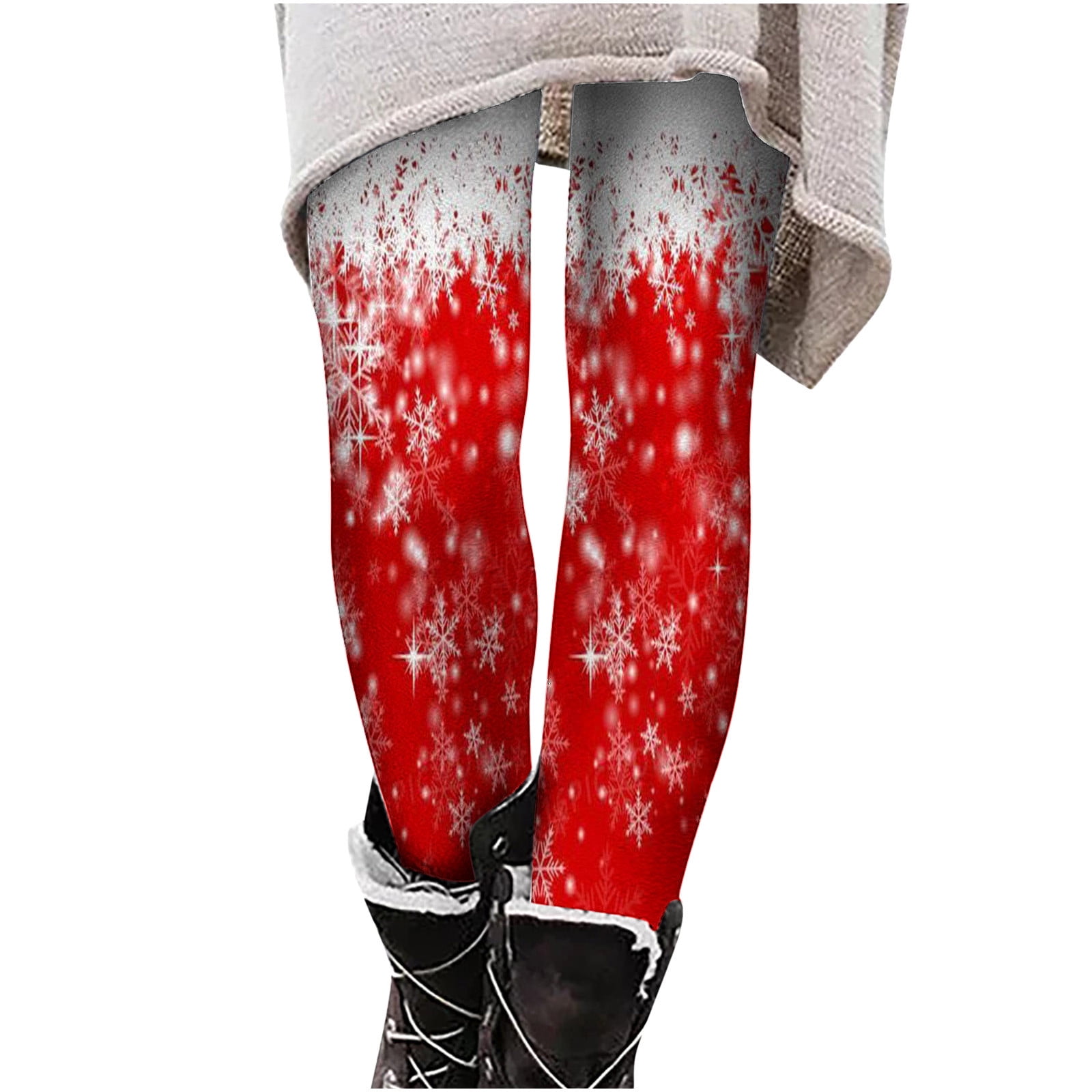 YYDGH Christmas Leggings for Women Plus Size High Waist Workout Pants Tummy  Control Santa Claus Print Holiday Legging Tights L