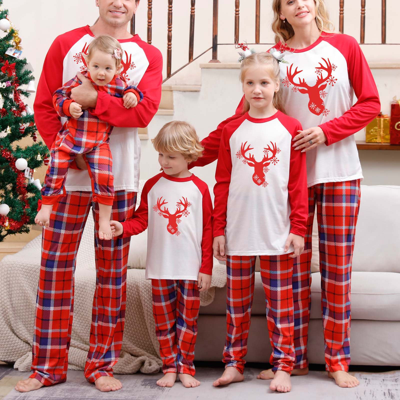 YYDGH Christmas Pajamas for Family 2023 Family Matching Outfits Xmas Long Sleeve Family Jammies
