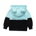 thumbnail image 1 of YYDGH Clearance Boys Fleece Warm Coat Child Toddler Kids Infant Baby Boys Girls Fleece Patchwork Long Sleeve Colorblock Hooded Outwear(Light blue,5-6 Years), 1 of 9