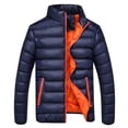 thumbnail image 1 of YYDGH Men Plus Size Puffer Jacket Bubble Down Jackets Winter Warm Thick Long Sleeved Zip Up Coat Outwear Windbreaker with Pockets Dark Blue XXL, 1 of 9