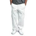 thumbnail image 1 of YYDGH Men's Heavyweight Fleece Cargo Sweatpants Stretch Elastic Waist Athletic Workout Jogger Pants Drawstring Baggy Sport Trousers(White,4XL), 1 of 7