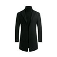 thumbnail image 1 of YYDGH Mens Single Breasted Plus Size Trench Coat Winter Wool Blend Pea Coat Oversized Warm Lapel Work Business Jacket Outerwear Black XXL, 1 of 6
