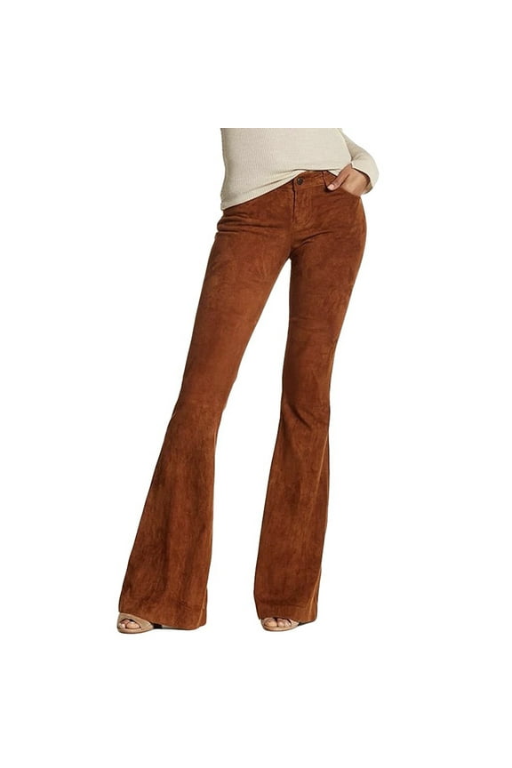 Corduroy Pants for Women High Waist Flare Pants Vintage Baggy Wide Leg Bell Bottom Trousers Pants with Pockets Red S