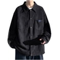 thumbnail image 1 of YYDGH Corduroy Shirt Jacket Men's Long Sleeve Button Down Shirts Casual Lightweight Solid Color Work Shackets Jacket Tops with Pocket XXL, 1 of 4