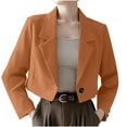 thumbnail image 1 of YYDGH Cropped Blazers for Women Business Casual Open Front Long Sleeve Lapel Suit Jacket Trendy Oversized Work Office Blazers Brown M, 1 of 9