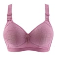 thumbnail image 1 of YYDGH Double Support Wireless Bra Lace Bra with Stay-in-Place Straps Full-Coverage Wirefree Bra Tagless for Everyday Wear Purple 44C, 1 of 4
