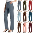 thumbnail image 1 of YYDGH Dress Pants for Women Casual Petite Business Work Trousers Button Stretchy Lightweight Pull On Office Slacks with Pockets, 1 of 8