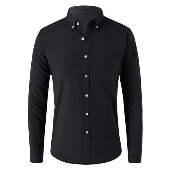 YYDGH Dress Shirts for Mens Long Sleeve Button Down Shirts Solid Color Formal Shirts Casual Beach Wedding Tops Shirts