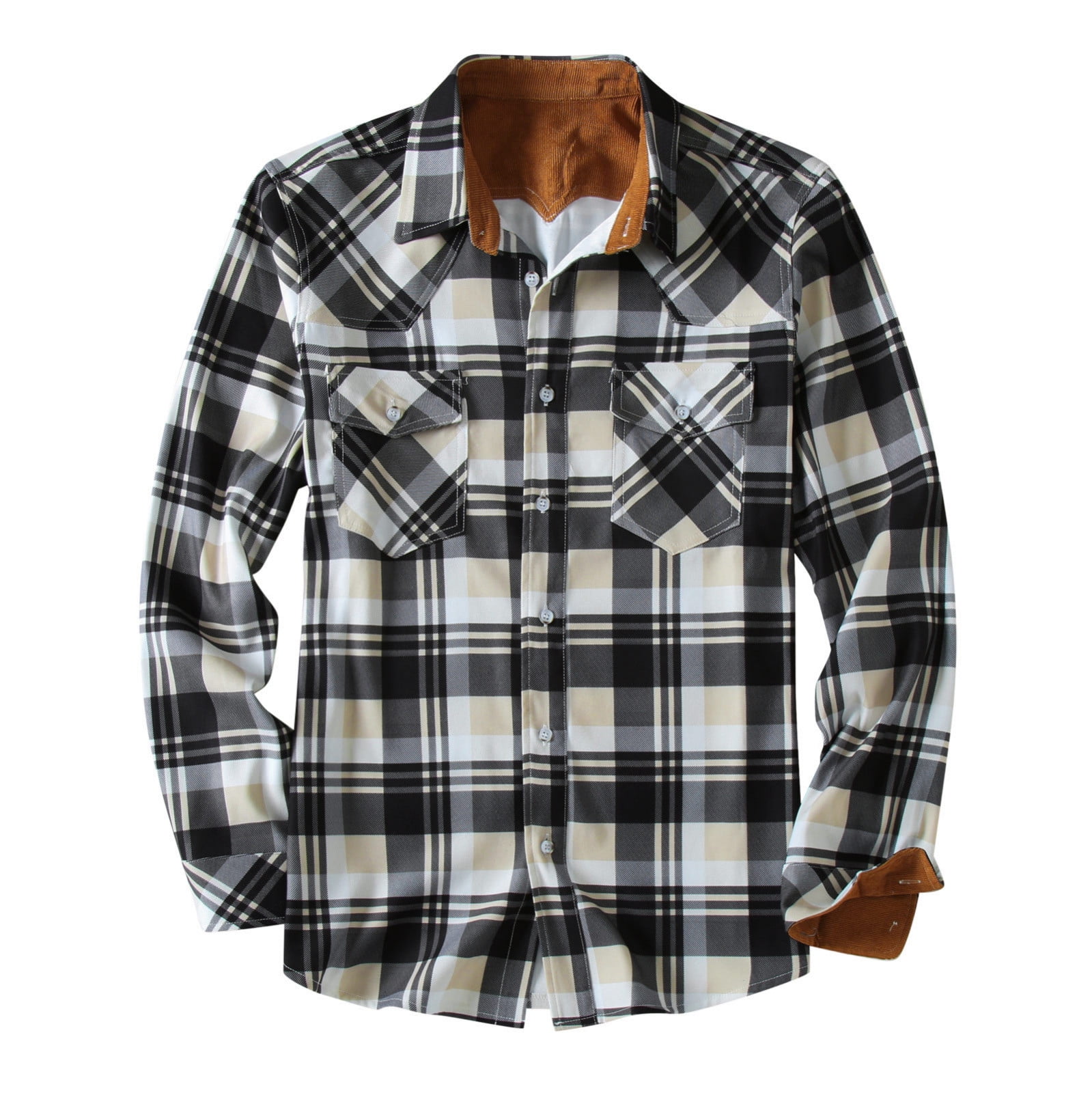 YYDGH Flannel Shirt for Men Long Sleeve Casual Button-Down Regular