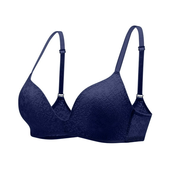 YYDGH Full Figure Minimizer Bra for Women T Shirt Brasieres Underwire Lightly Lined Plus Size Push Up Padded Smoothing Full Coverage Bra Navy Blue XS