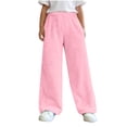 thumbnail image 1 of YYDGH Girls Fuzzy Fleece Lounge Pants Elastic High Waist Loose Fit Warm Plush Sweatpants Winter Casual Pajama Trousers, 1 of 8