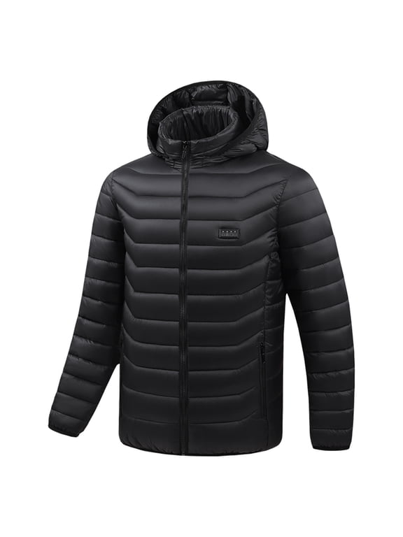Heated Jacket for Men 27 Heating Zones Winter Coat Soft Shell Warm Heating Jackets Outdoor Winter Clothes Black XXL