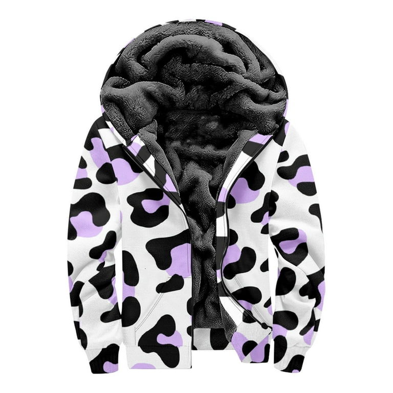 Cow print hoodie fluffy new arrivals