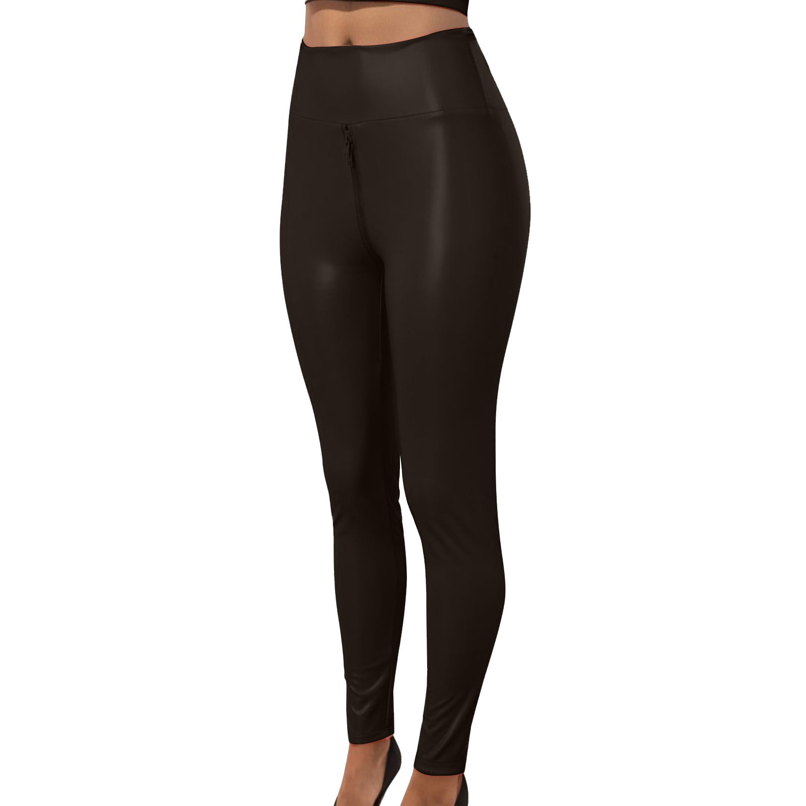 YYDGH High Waist Faux Leather Leggings for Women PU Butt Lift Sexy Stretchy Sporty Leather Pants Causal