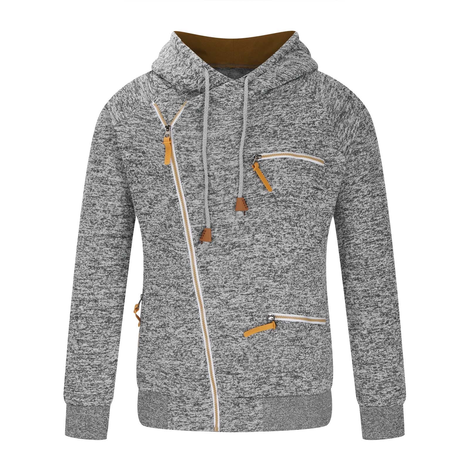 Hoodie with diagonal zipper cheap