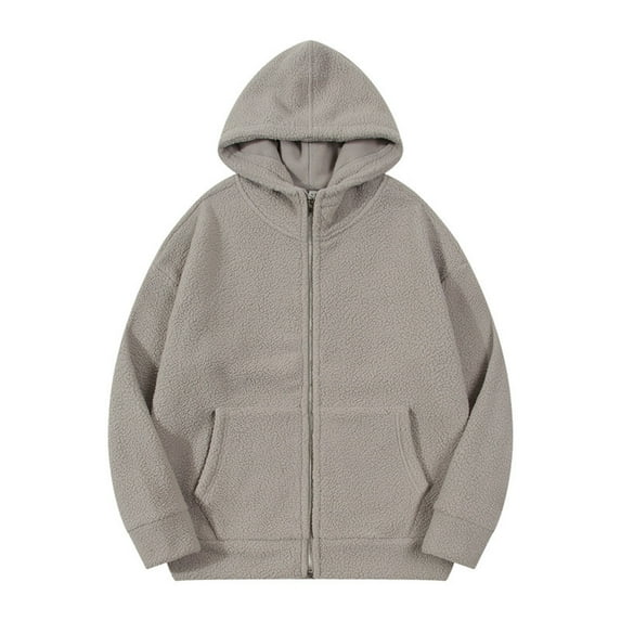 YYDGH Hoodies for Men Full Zip Up Long Sleeve Hooded Sweatshirt Thick Fleece Sherpa Lined Winter Jackets Warm Coats with Pockets