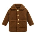 thumbnail image 1 of YYDGH Kids Boys Girls Fuzzy Sherpa Coat Fleece Jacket Button Up Shearling Fluffy Cardigans Winter Warm Outwear(Coffee,3-4Years), 1 of 9