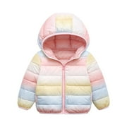 YYDGH Kids Toddler Baby Boys Girls Winter Coat Hooded Light Puffer Padded Jacket Windproof Outwear Snowsuit(Pink,2-3 Years)