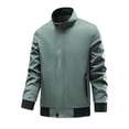 thumbnail image 1 of YYDGH Men's Bomber Jackets Varsity Flight Jacket For Men Casual Lightweight Windbreaker Windproof Track Puffer Coat Army Green L, 1 of 3