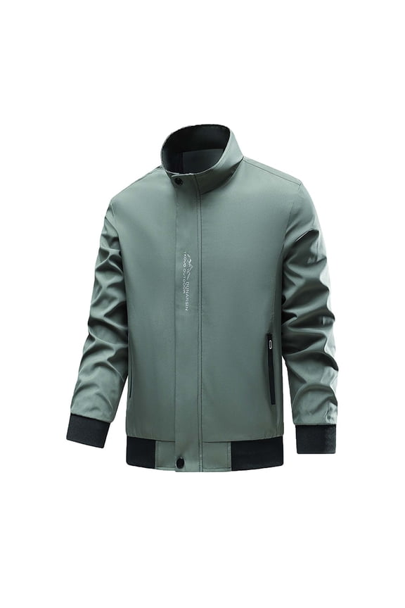 Men's Bomber Jackets Varsity Flight Jacket For Men Casual Lightweight Windbreaker Windproof Track Puffer Coat Army Green XL