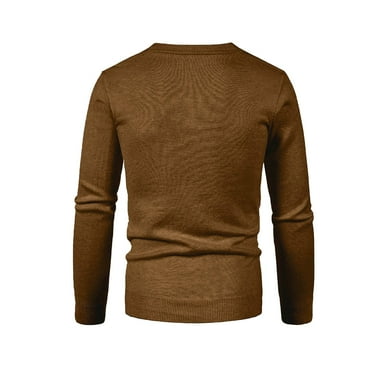 YYDGH Men's Cardigan Sweater V Neck Long Sleeve Button Down Knitted Sweater Casual Full Winter Cardigans Coats with Pockets Coffee L