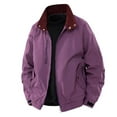 thumbnail image 1 of YYDGH Men's Cargo Jackets Stand Collar Zip Up Windbreaker Casual Lightweight Long Sleeve Coat Outdoor Outerwear Purple XL, 1 of 3