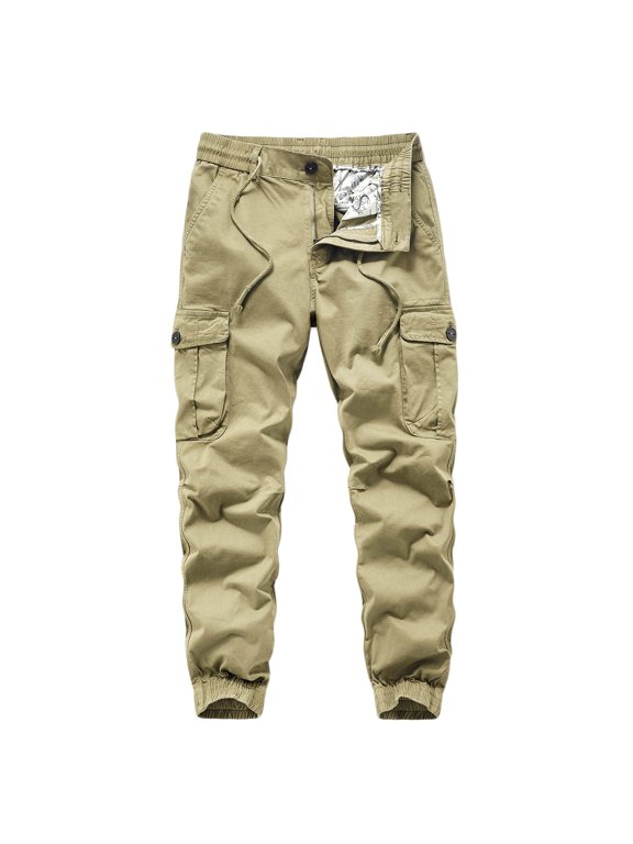 Men's Cargo Pants Army Camo Combat Work Pants Slim Fit with Pockets Stretch Outdoor Casual Jogger