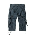 thumbnail image 1 of YYDGH Men's Cargo Shorts 3/4 Relaxed Below Knee Capri Cargo Pants Cotton Dark Blue XL, 1 of 4