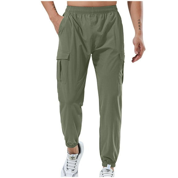 YYDGH Men's Cargo Sweatpants Lightweight Jogger Pants Athletic Running Trousers Elastic Waist Loose Fit Pant with Pockets