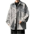 thumbnail image 1 of YYDGH Men's Casual Plaid Jackets Open Front Button Up Jackets Long Sleeve Outerwear Coat Casual Lapel Button Down Colorblocked Tops 3XL, 1 of 4