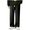 thumbnail image 1 of YYDGH Men's Casual Wide Leg Sweatpants Elastic Waist Drawstring Loose Fit Pants Breathable Straight Leg Trousers with Pockets, 1 of 8